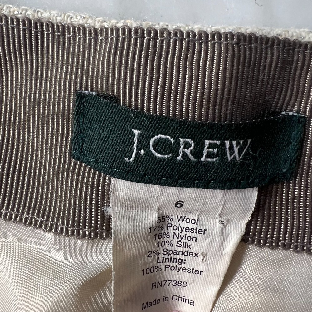 J. Crew Ivory Shimmer Wool Blend Mini Skirt 6 - Picture 5 of 13